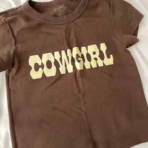 John Galt Brown Cowgirl Baby Tee